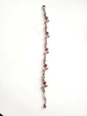 Pink Floral Crystal Bracelet - Women Jewelry